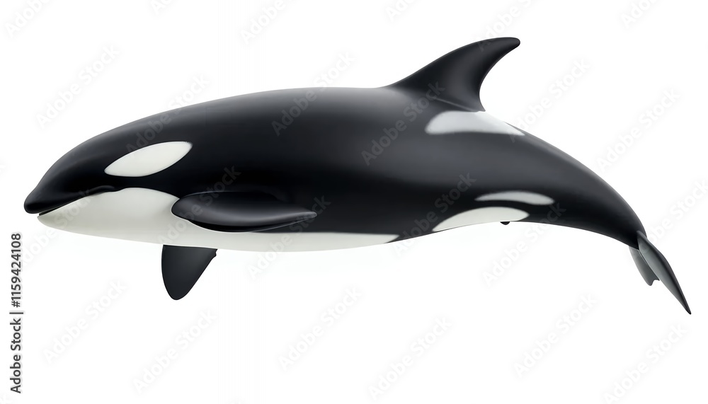 Obraz premium Elegant Orca - Sleek, Black and White Marine Mammal in Profile