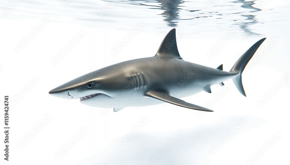 Fototapeta premium Majestic Shark Underwater - a Serene Aquatic Portrait