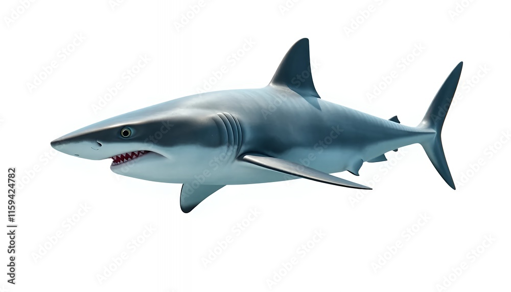 Majestic Shark - a Sleek, Realistic Aquatic Portrait Majestic Shark - a Sleek, Realistic Aquatic Portrait