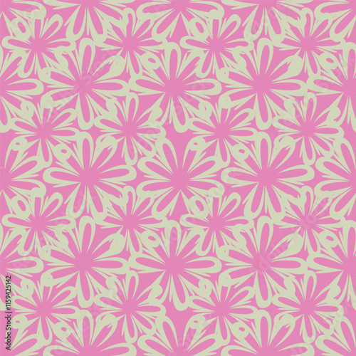 Seamless floral pattern, liberty ditsy print in delicate pastel colors. Pretty botanical design: small hand drawn flowers, little leaves, simple abstract bouquets on a light background