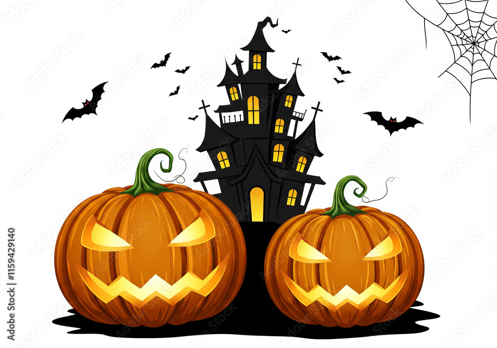 Spooky Glow Halloween Pumpkin Window Decals for a Haunted Touch.