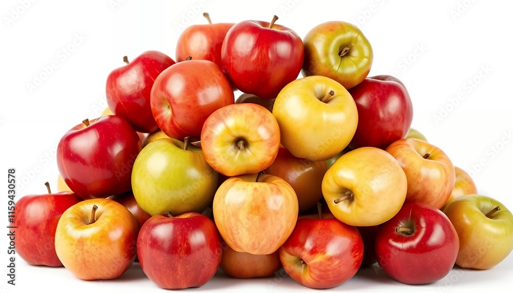 A Bountiful Pile of Red, Yellow, and Green Apples - a Vibrant Still Life A Bountiful Pile of Red, Yellow, and Green Apples - a Vibrant Still Life