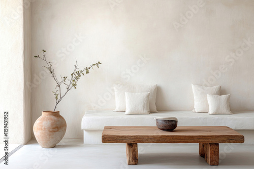 Wabi-Sabi Wohnzimmer mit minimalistischer Ästhetik und natürlichen Materialien