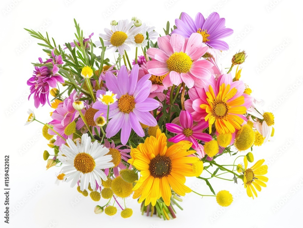 Naklejka premium An assortment of wildflowers in a vase