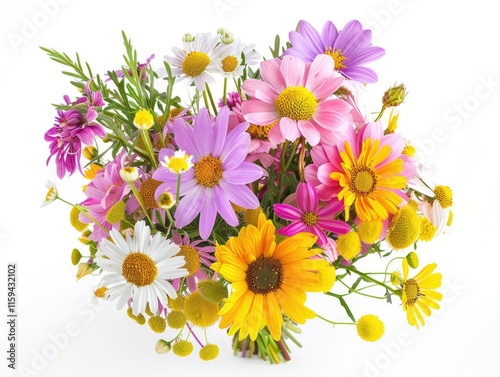 An assortment of wildflowers in a vase photo