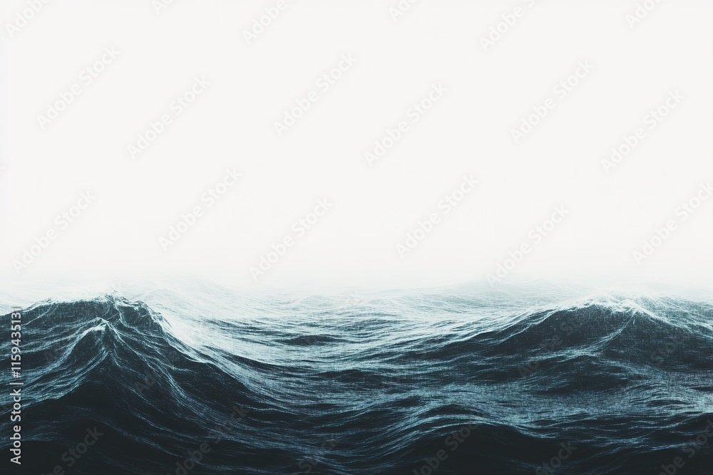 Endless ocean waves create serene yet powerful atmosphere with s Endless ocean waves create serene yet powerful atmosphere with s