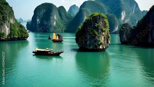 
Halong bay world heritage site limestone islands and emerald waters in vietnam s province photo