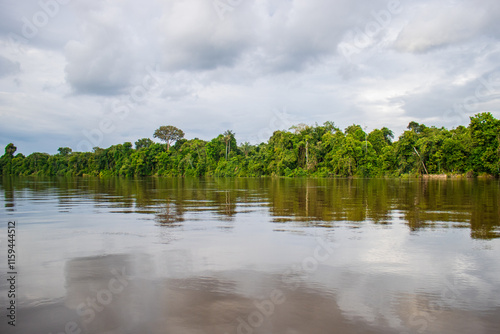 PHOTOS OF THE NANAY RIVER IN THE PERUVIAN AMAZON, BLACK WATER RIVER OR IGAPO IN THE FLOODABLE FORESTS NEAR THE ALLPAHUAYO MISHANA NATIONAL RESERVE photo
