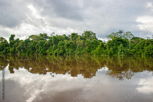 PHOTOS OF THE NANAY RIVER IN THE PERUVIAN AMAZON, BLACK WATER RIVER OR IGAPO IN THE FLOODABLE FORESTS NEAR THE ALLPAHUAYO MISHANA NATIONAL RESERVE photo