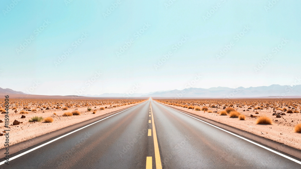 Fototapeta premium Endless road in desert landscape