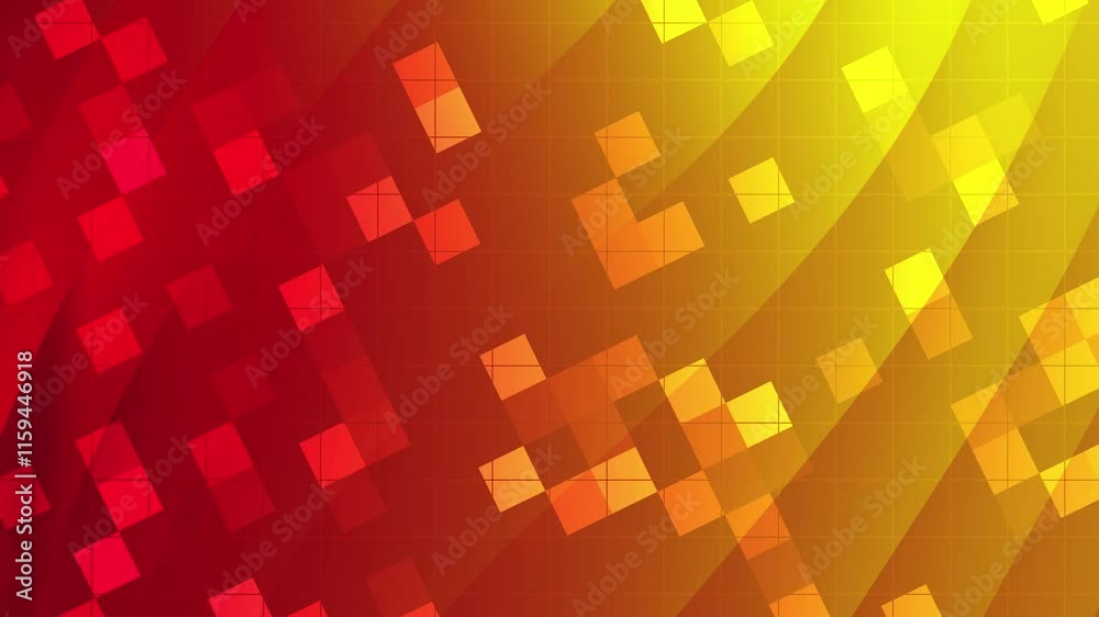 red technology background square shape plain grid line pattern futuristic futuristic dynamic  copy space hd video digital rendering animation