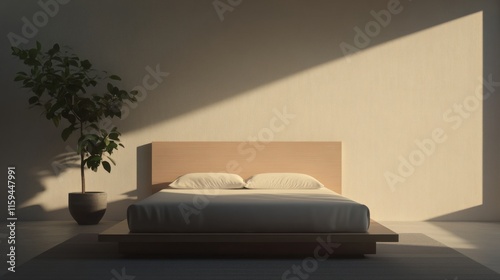 Contemporary minimalist guest room with minimal decor. Featuring a clean, open design with modern lines