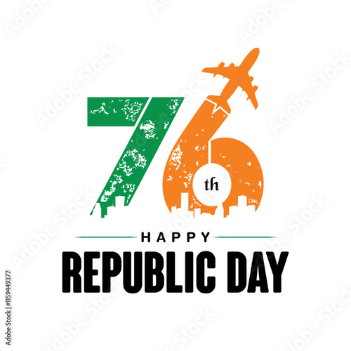 Indian Republic day concept with text 26 january vector illustration. photo