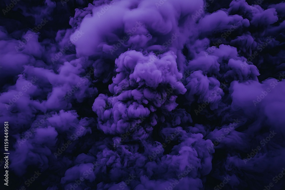 Fototapeta premium Waves of ink flowing like a waterfall, blending from indigo to violet