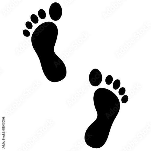 foot prints on black background
