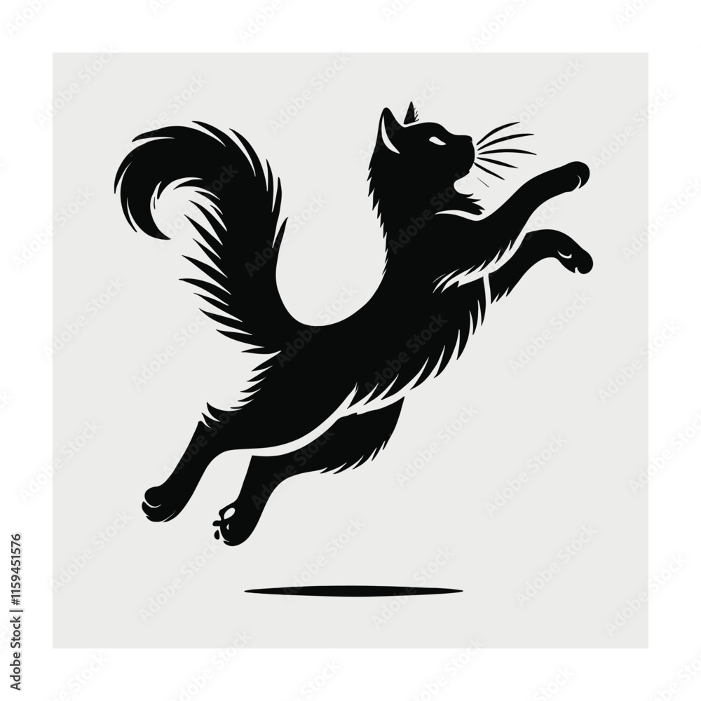 Obraz premium Cat silhouette vector illustration