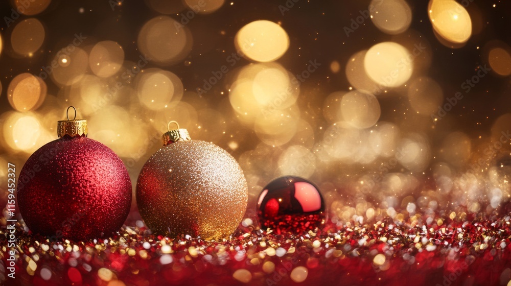 Festive Christmas Ornaments Sparkling Decoratively Festive Christmas Ornaments Sparkling Decoratively