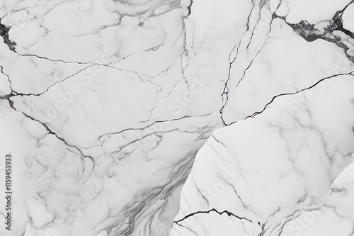 Seamless texture of white calacatta marble with veining. photo