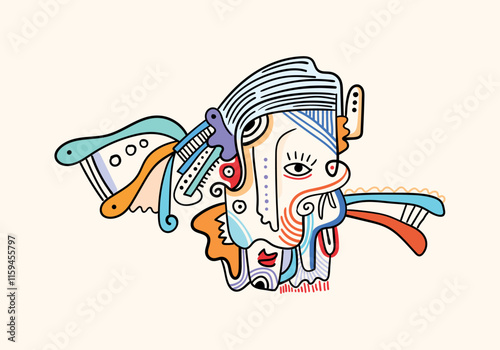 Wallpaper Mural Contemporary abstract face. Cubism art. Torontodigital.ca