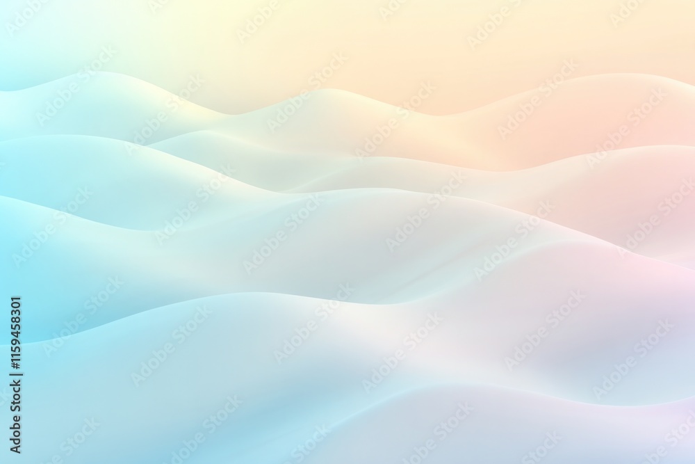 Fototapeta premium Soft pastel waves create serene atmosphere with gentle gradients