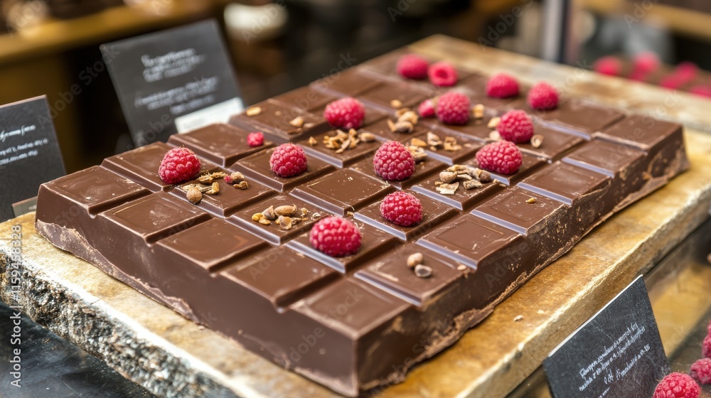 Gourmet Dark Chocolate Bar with Raspberries and Nuts Gourmet Dark Chocolate Bar with Raspberries and Nuts
