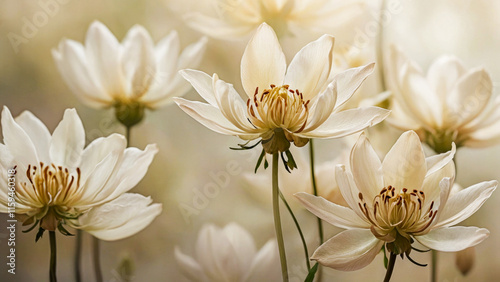 Light brown earthy backdrop with white flowers, perfect for relaxing and home decor.