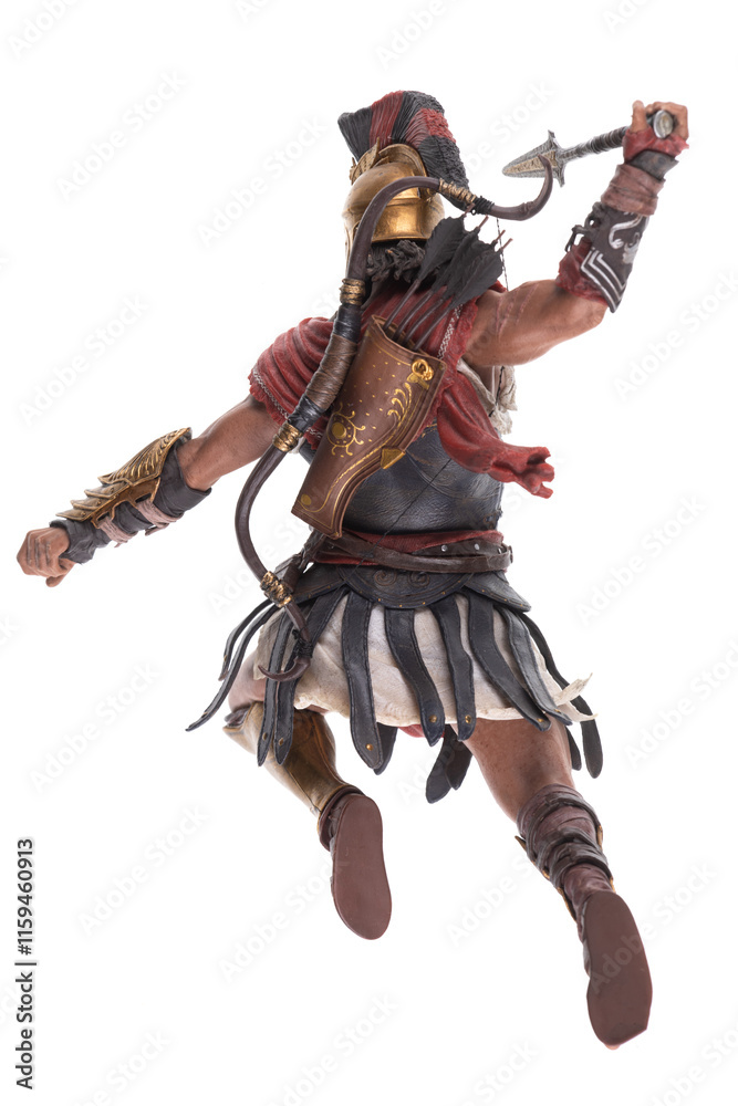 Spartan attacking isolated on white background Spartan attacking isolated on white background