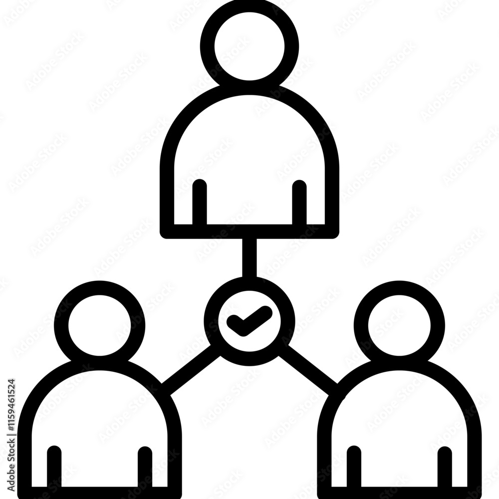 Delegating Task Line Icon Delegating Task Line Icon