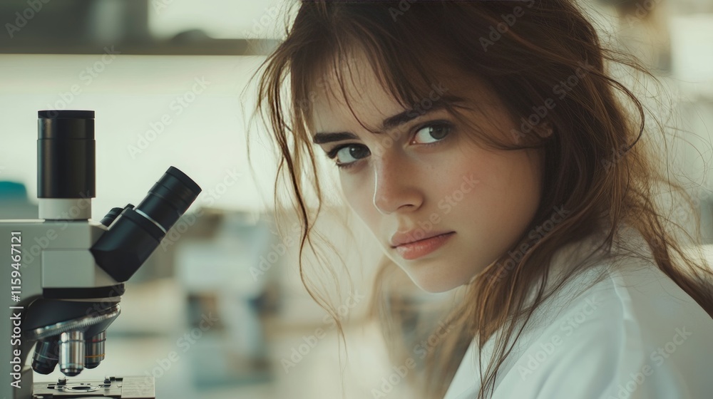 Thoughtful Young Scientist in Modern Laboratory Thoughtful Young Scientist in Modern Laboratory