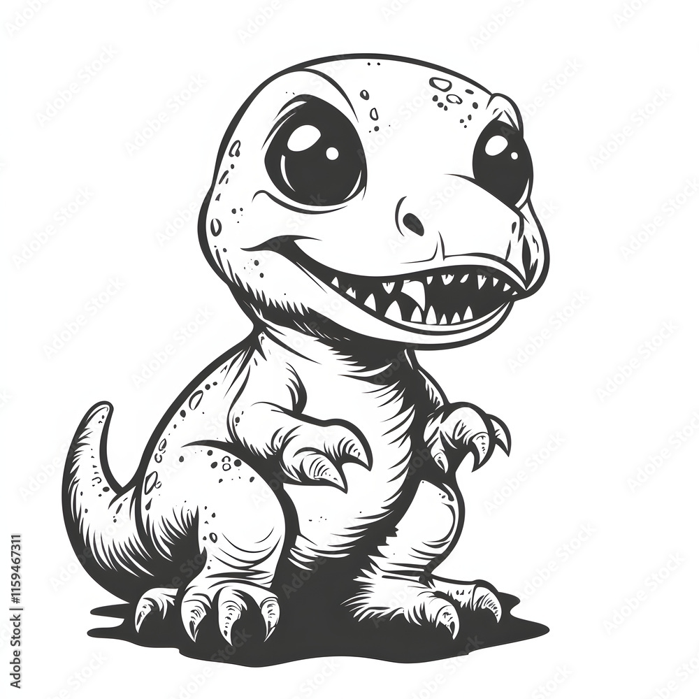 Dinosaur black and white illustration minimalistic animal tattoo sketch Dinosaur black and white illustration minimalistic animal tattoo sketch