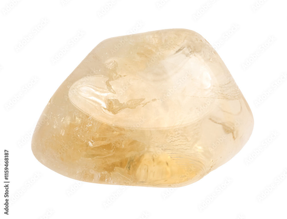 Obraz premium Beautiful citrine isolated on white. Natural gemstone