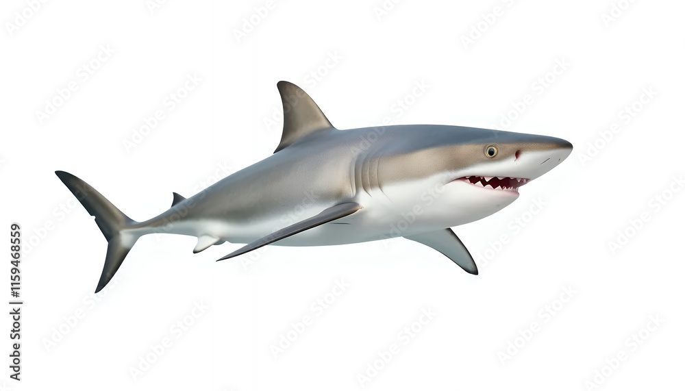 Powerful Shark - a Realistic Underwater Portrait Powerful Shark - a Realistic Underwater Portrait