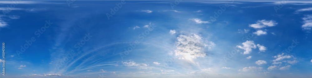 blue sky hdri 360 panorama with white clouds with zenith for use in 3d graphics as sky dome or edit drone shot as sky replacement blue sky hdri 360 panorama with white clouds with zenith for use in 3d graphics as sky dome or edit drone shot as sky replacement