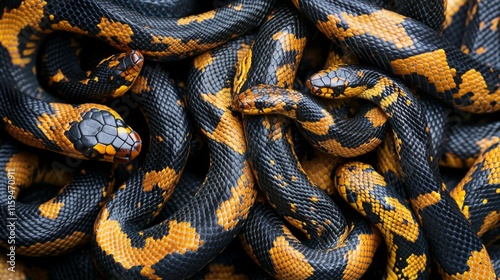 Wallpaper Mural A Cluster Of Black And Orange Snakes Intertwined Torontodigital.ca