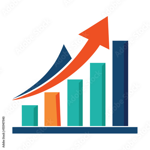 business graph with arrow