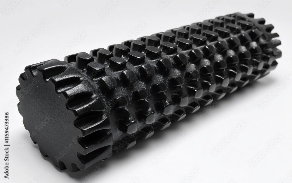 Black foam roller for muscle recovery and pain relief. Black foam roller for muscle recovery and pain relief.