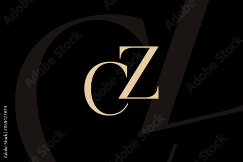 CZ or ZC letter logo icon design. Classic style luxury initials monogram.