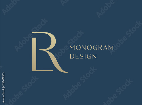 RL or LR letter logo icon design. Classic style luxury initials monogram.