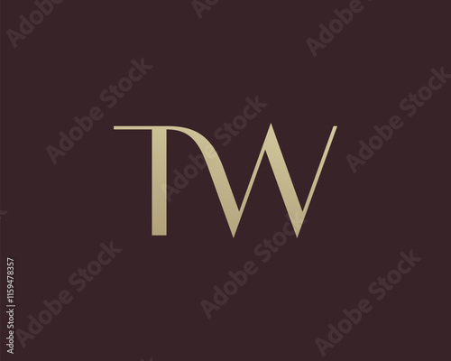 TW letter logo icon design. Classic style luxury initials monogram.