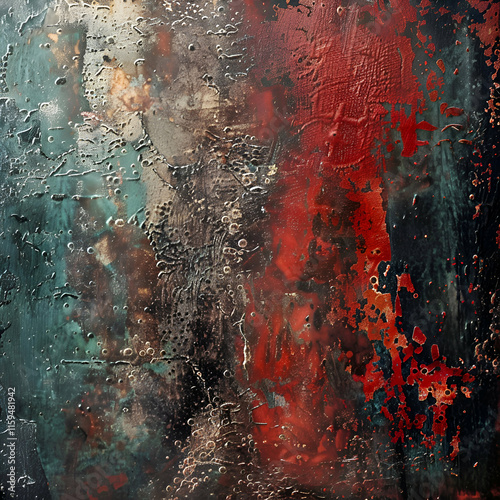 Crimson and Teal. An Abstract Expression of Intense Emotion
