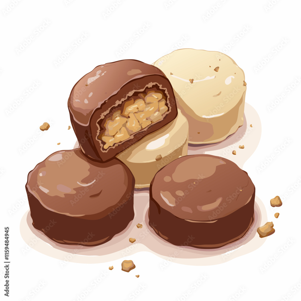 Stuffing chocolate candies icon isolated
Stuffing chocolate candies icon isolated
