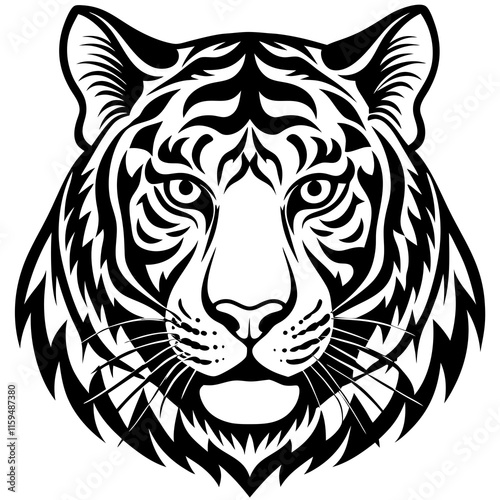 Majestic Tiger on White Background