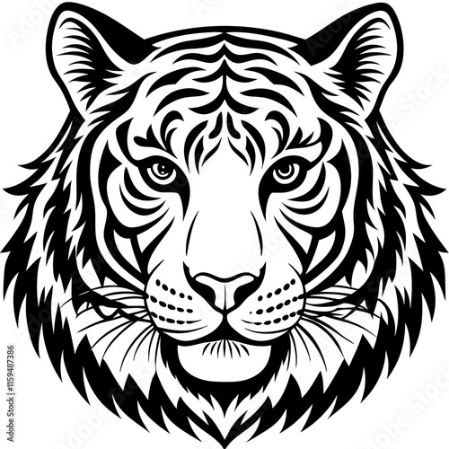 Majestic Tiger on White Background photo