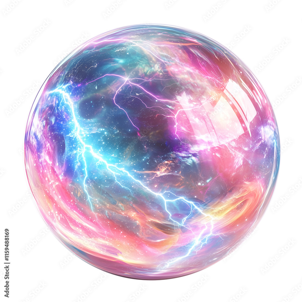 Magical sphere with lightning energy. Magical sphere with lightning energy.