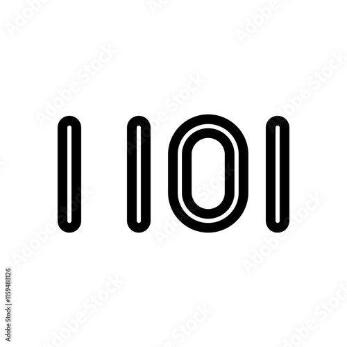 Binary Code Vector Line Icon Design