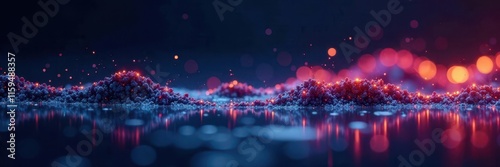 Small wavelet forms on dark background after brief splash , disturbance, wave