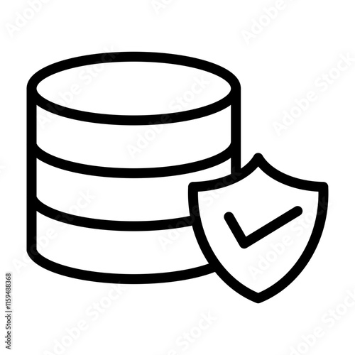 Secure Data Vector Line Icon Design