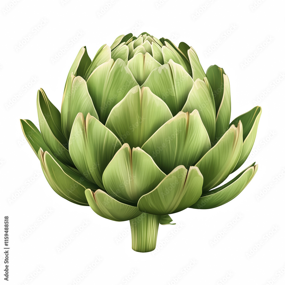 Realistic fresh green artichoke isolated on transparent background Generative Ai. Realistic fresh green artichoke isolated on transparent background Generative Ai.
