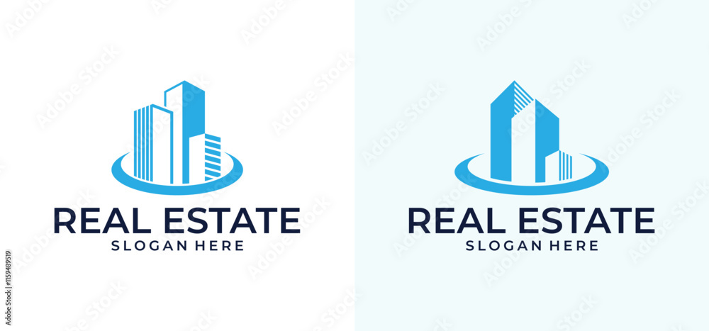 Fototapeta premium Design inspiration illustration vector logo apartment real estate building.