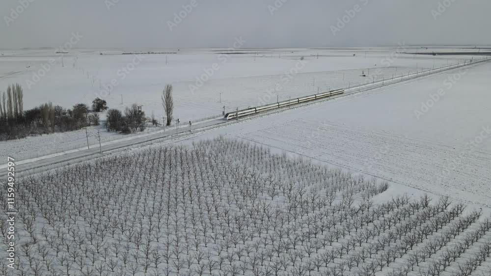 Winter High Speed Train 